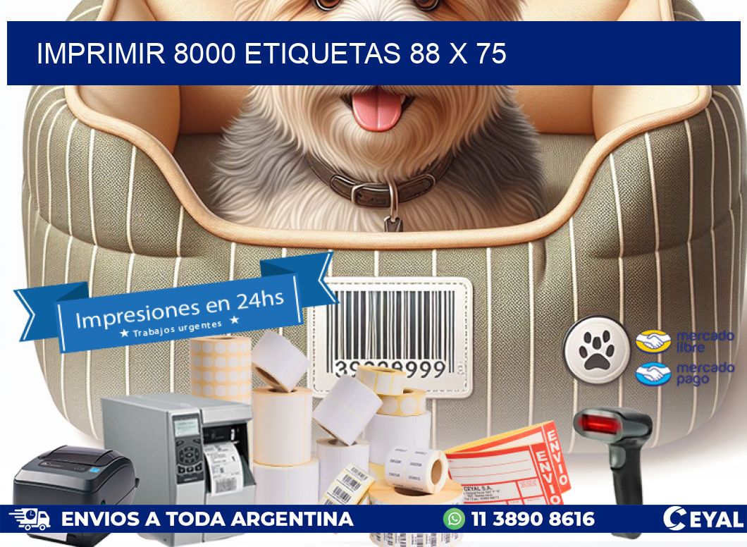 IMPRIMIR 8000 ETIQUETAS 88 x 75