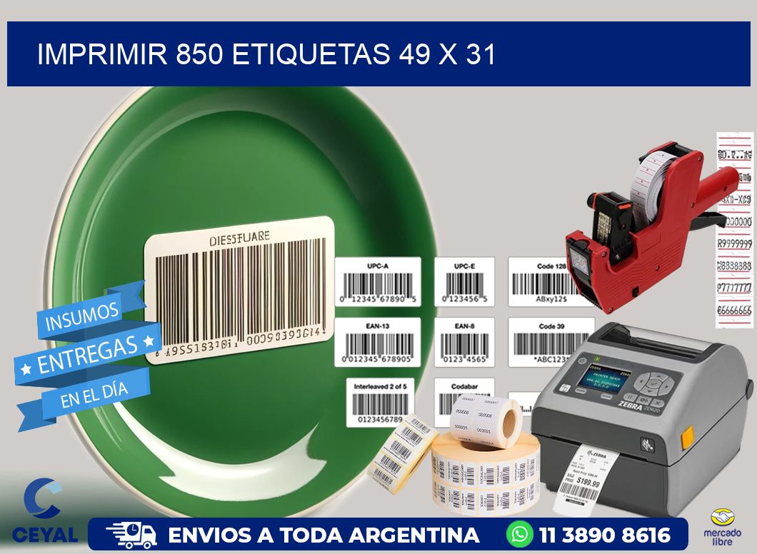 IMPRIMIR 850 ETIQUETAS 49 x 31