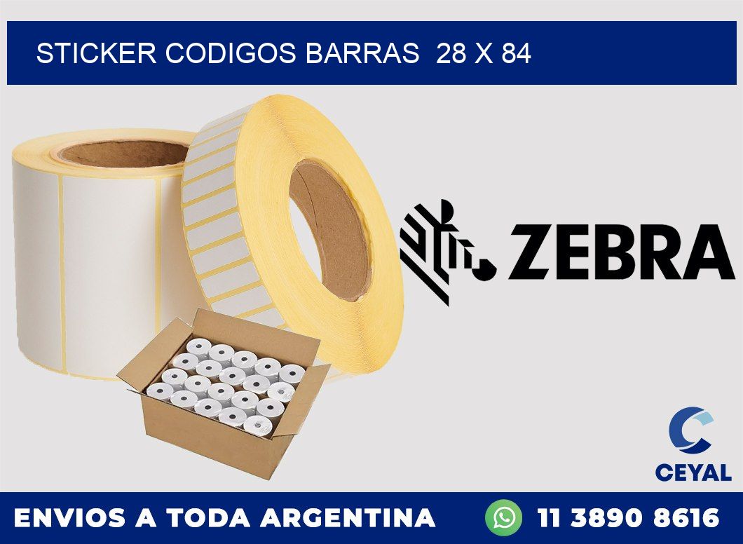 STICKER CODIGOS BARRAS  28 x 84