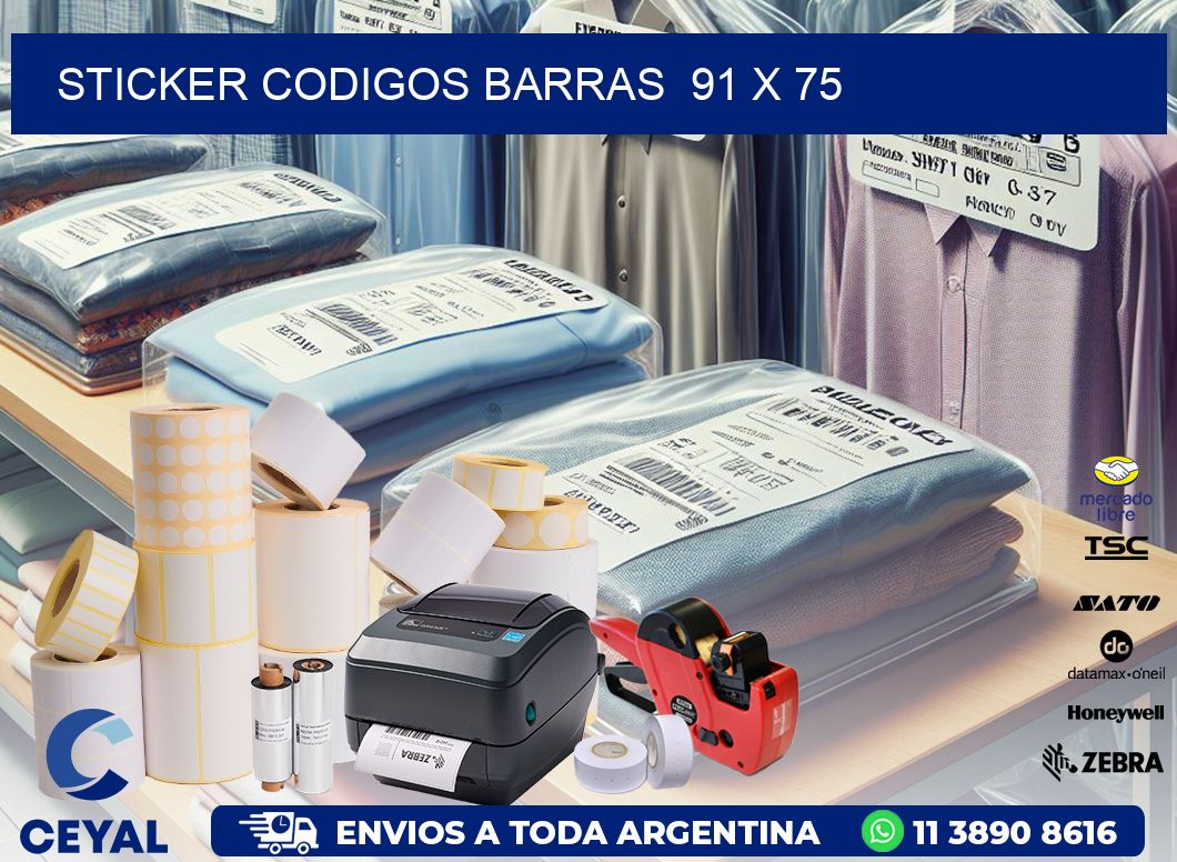 STICKER CODIGOS BARRAS  91 x 75