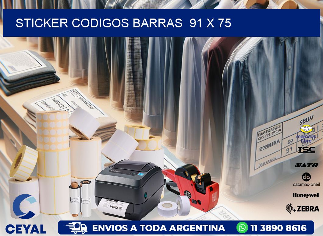 STICKER CODIGOS BARRAS  91 x 75