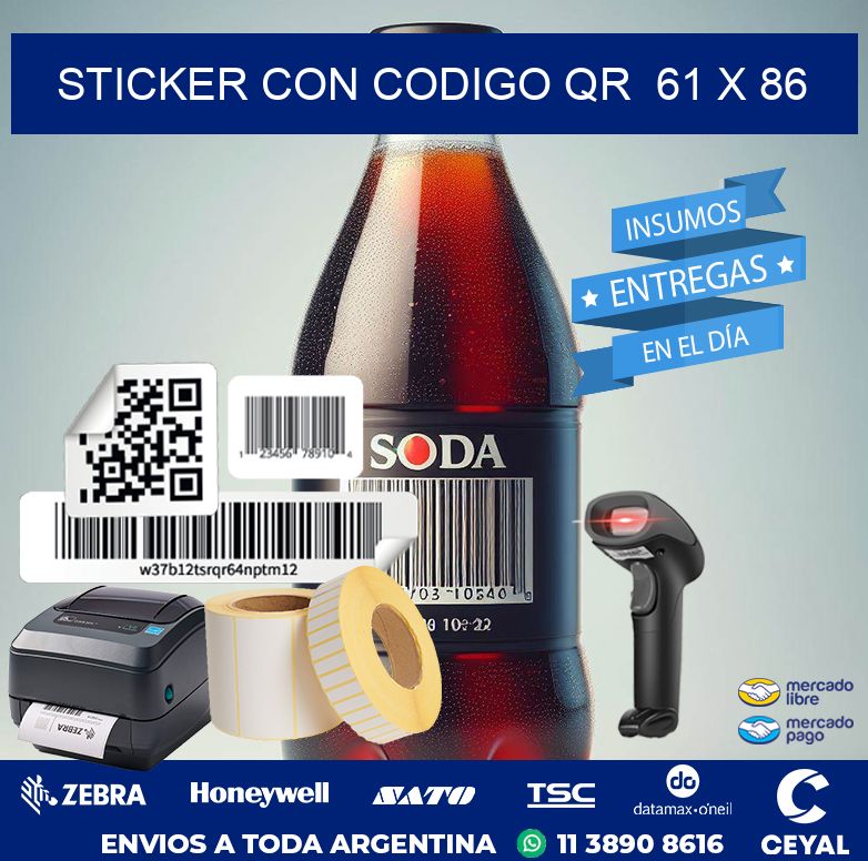 STICKER CON CODIGO QR  61 x 86