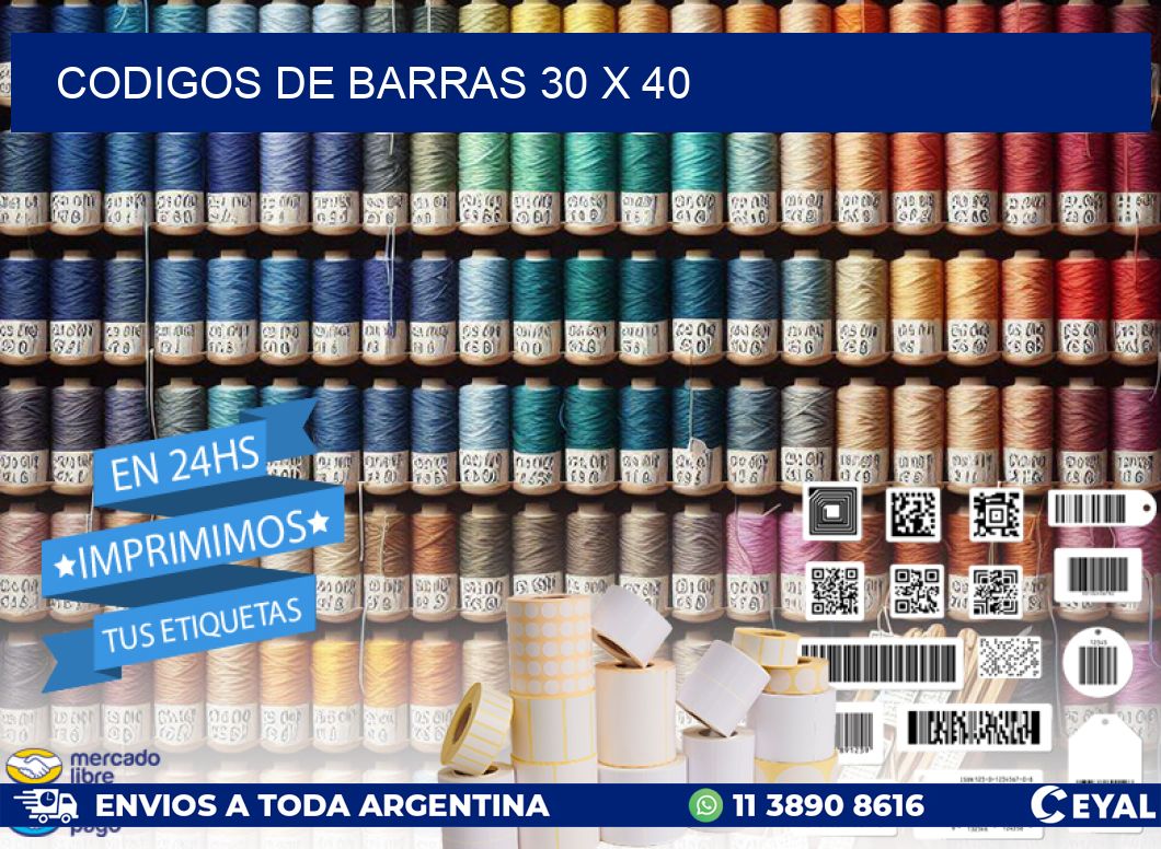 codigos de barras 30 x 40