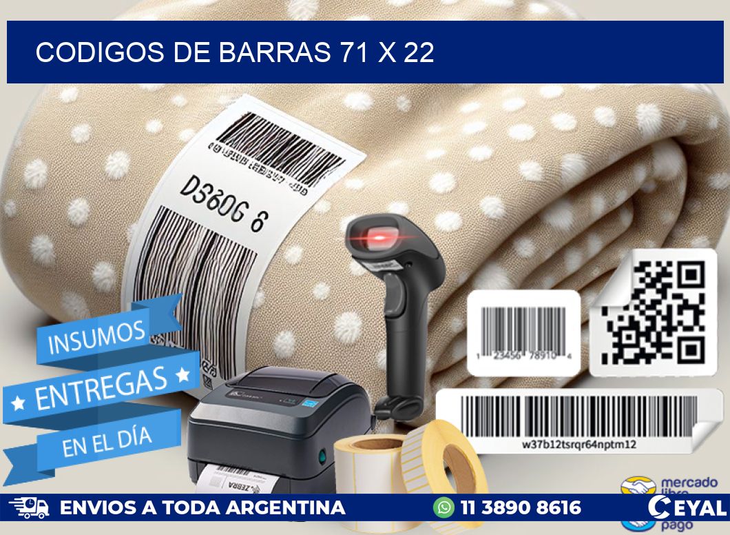codigos de barras 71 x 22