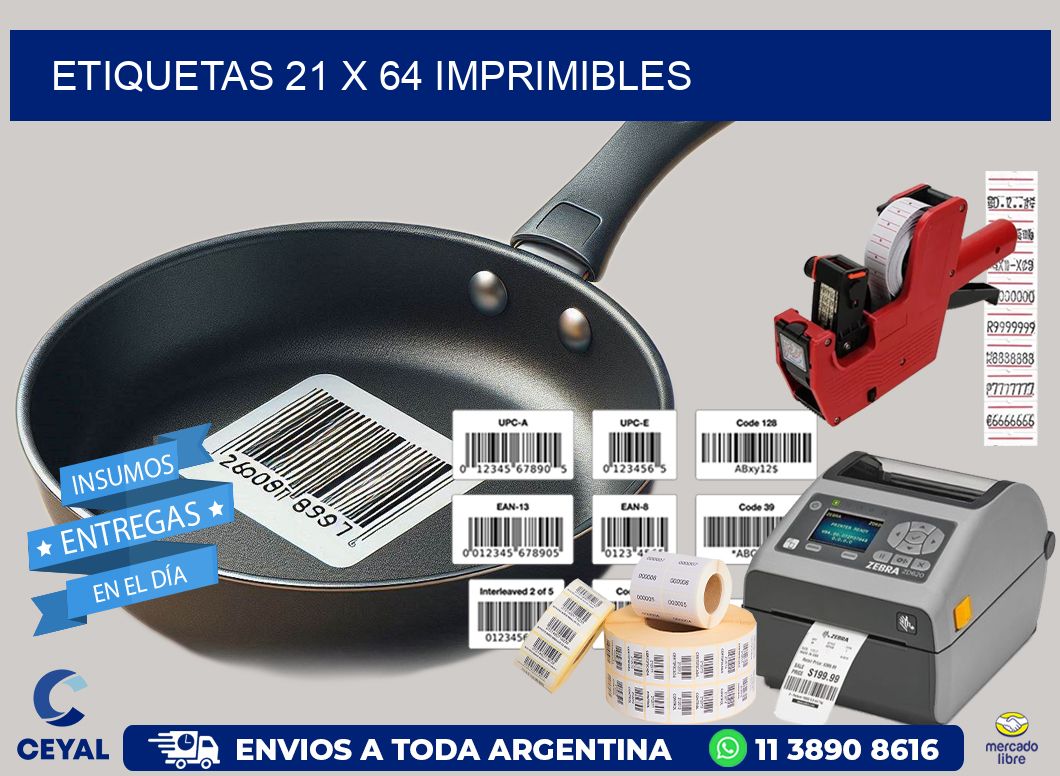 ETIQUETAS 21 x 64 IMPRIMIBLES