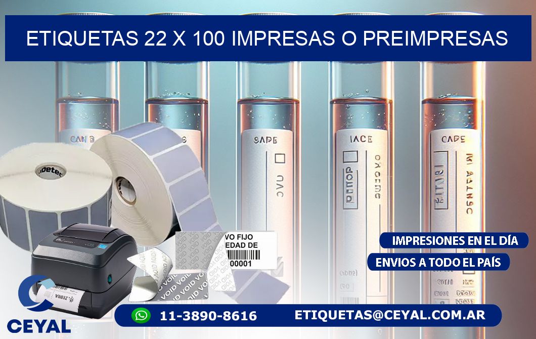 ETIQUETAS 22 x 100 IMPRESAS O PREIMPRESAS