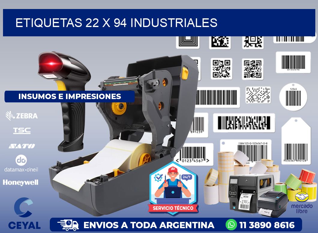ETIQUETAS 22 x 94 INDUSTRIALES
