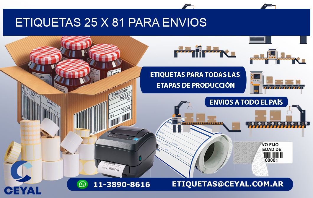 ETIQUETAS 25 x 81 PARA ENVIOS