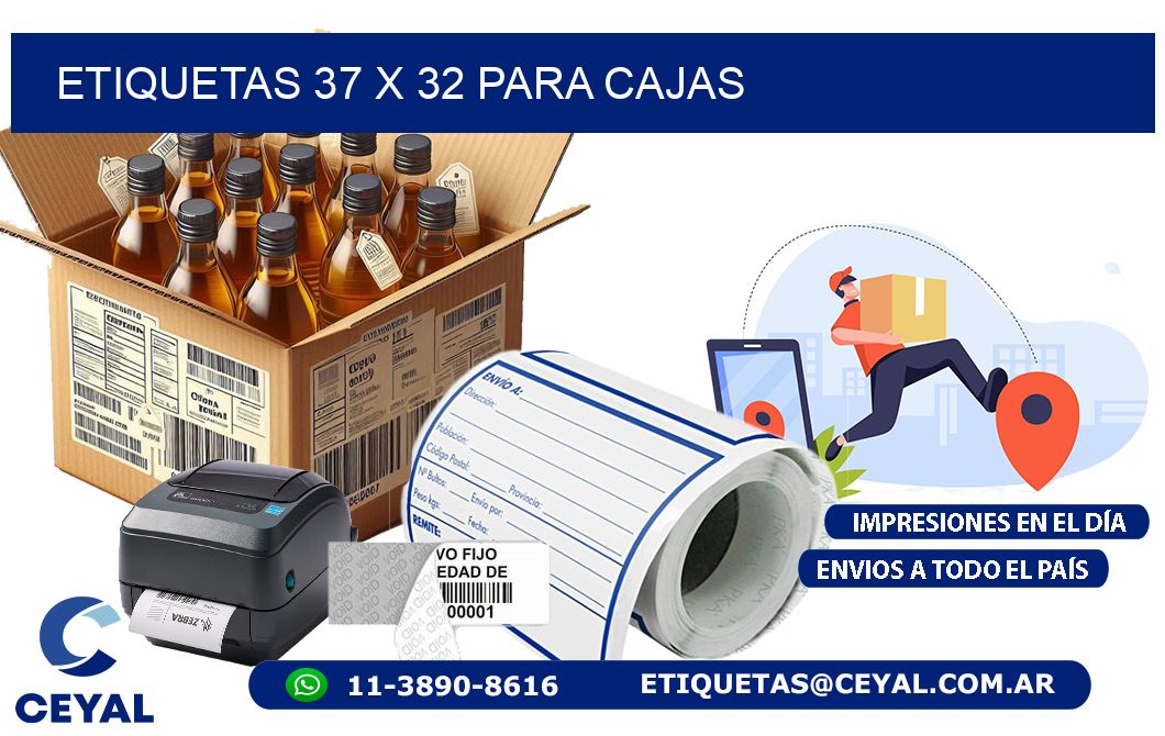 ETIQUETAS 37 x 32 PARA CAJAS