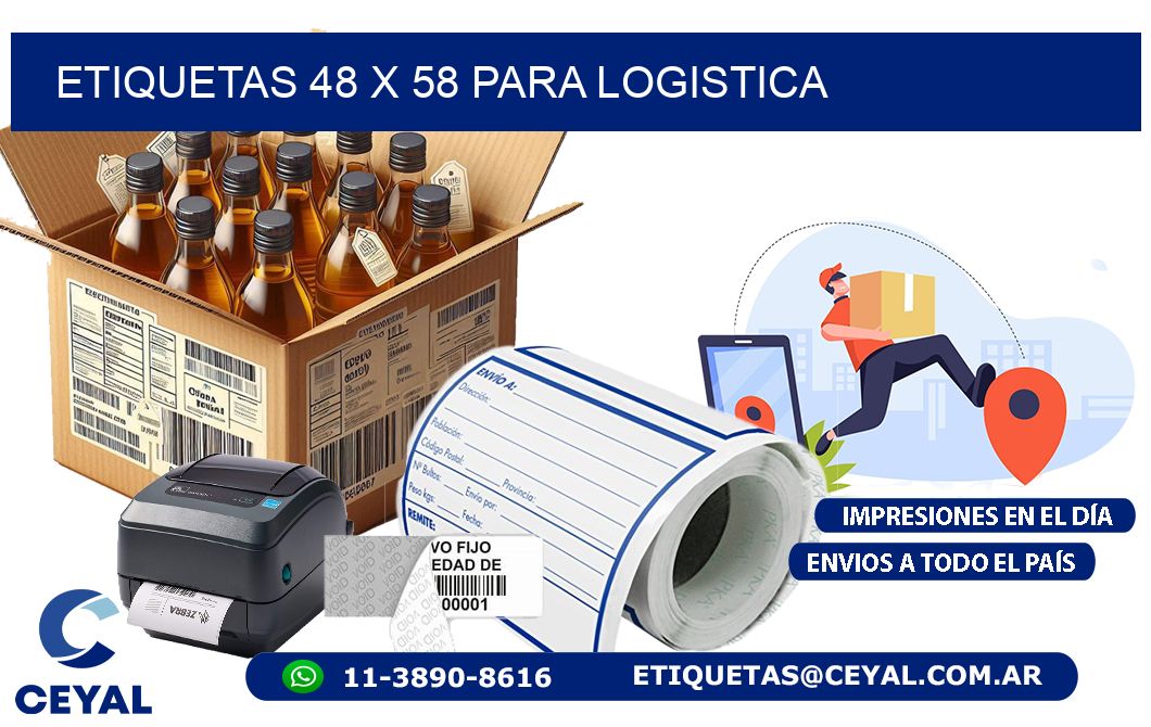 ETIQUETAS 48 x 58 PARA LOGISTICA
