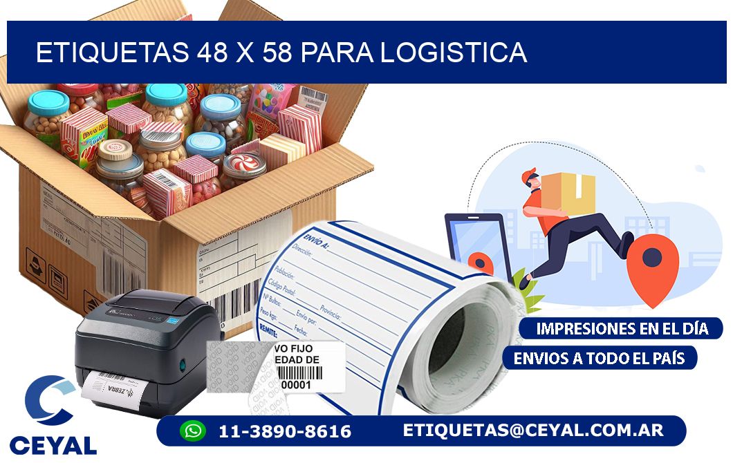 ETIQUETAS 48 x 58 PARA LOGISTICA
