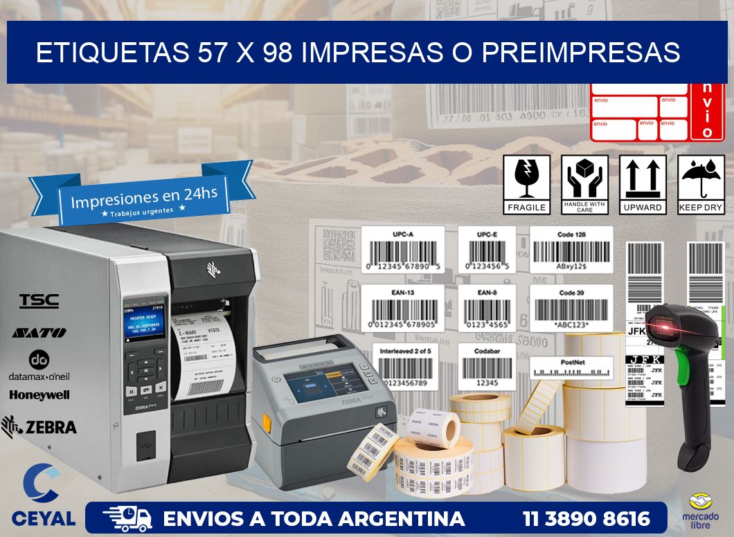 ETIQUETAS 57 x 98 IMPRESAS O PREIMPRESAS