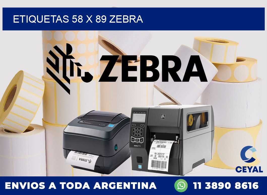 ETIQUETAS 58 x 89 ZEBRA