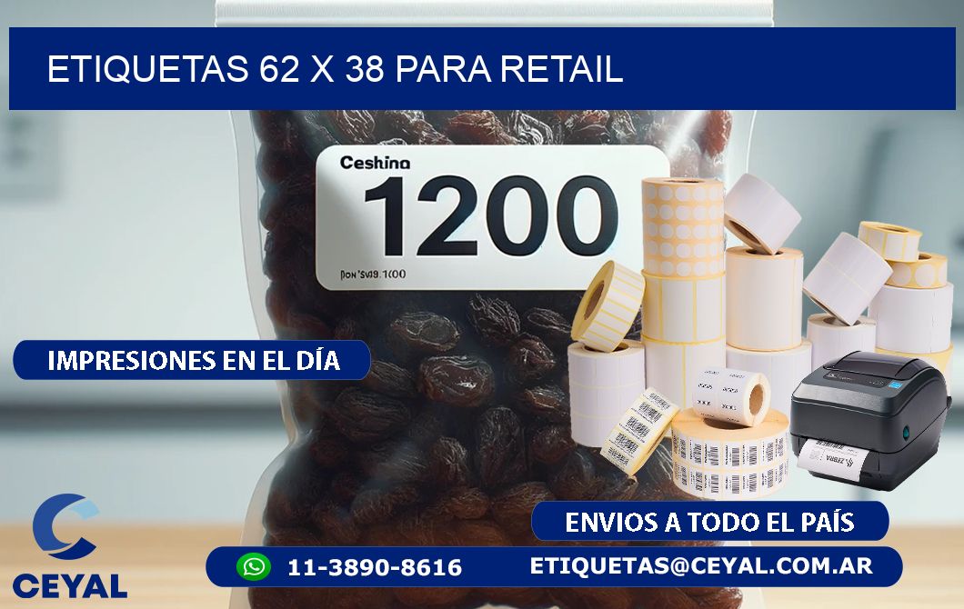 ETIQUETAS 62 x 38 PARA RETAIL