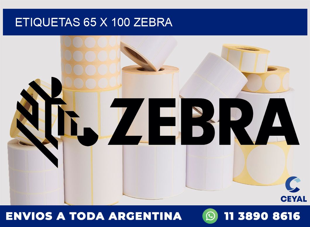 ETIQUETAS 65 x 100 ZEBRA