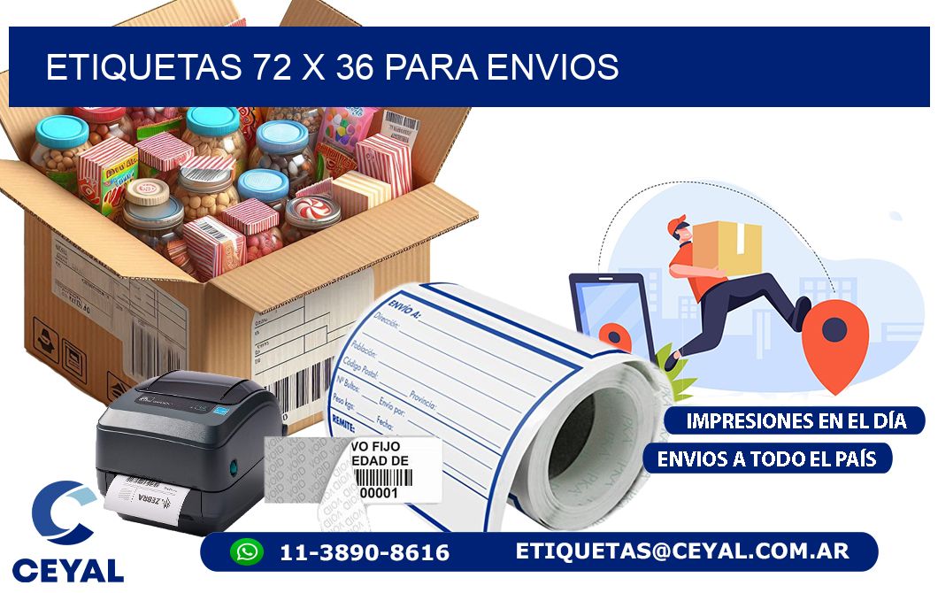 ETIQUETAS 72 x 36 PARA ENVIOS