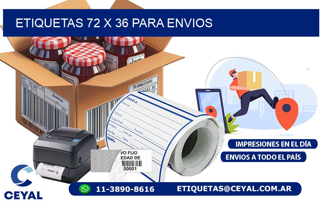 ETIQUETAS 72 x 36 PARA ENVIOS