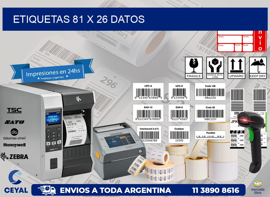ETIQUETAS 81 x 26 DATOS