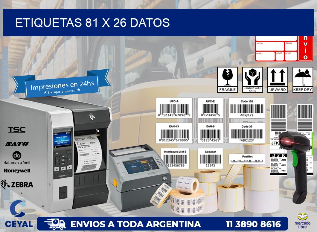 ETIQUETAS 81 x 26 DATOS