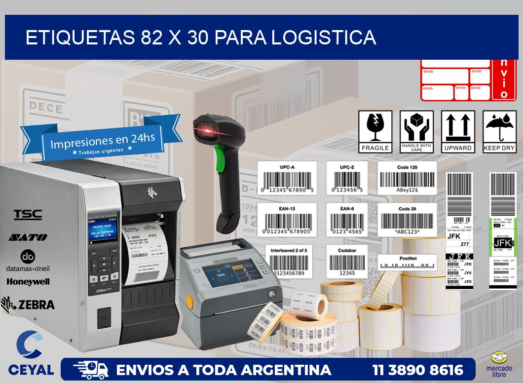 ETIQUETAS 82 x 30 PARA LOGISTICA