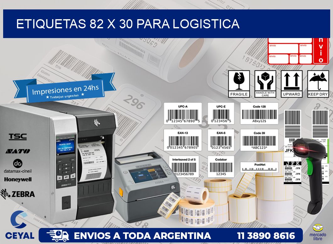 ETIQUETAS 82 x 30 PARA LOGISTICA