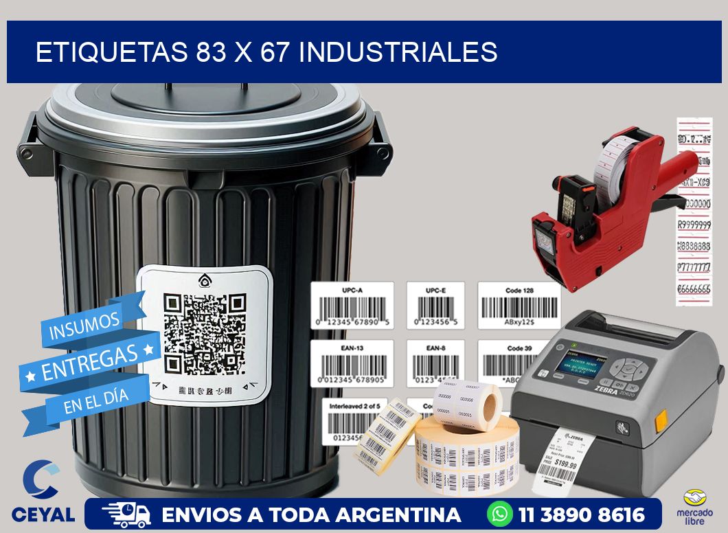 ETIQUETAS 83 x 67 INDUSTRIALES