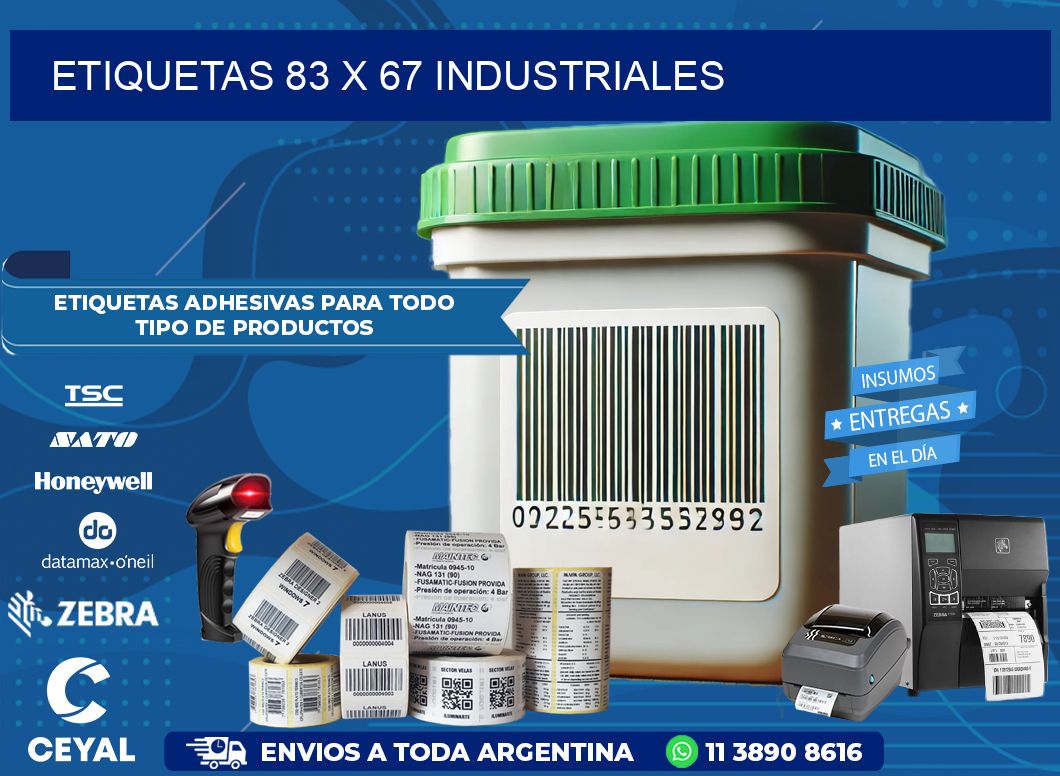 ETIQUETAS 83 x 67 INDUSTRIALES