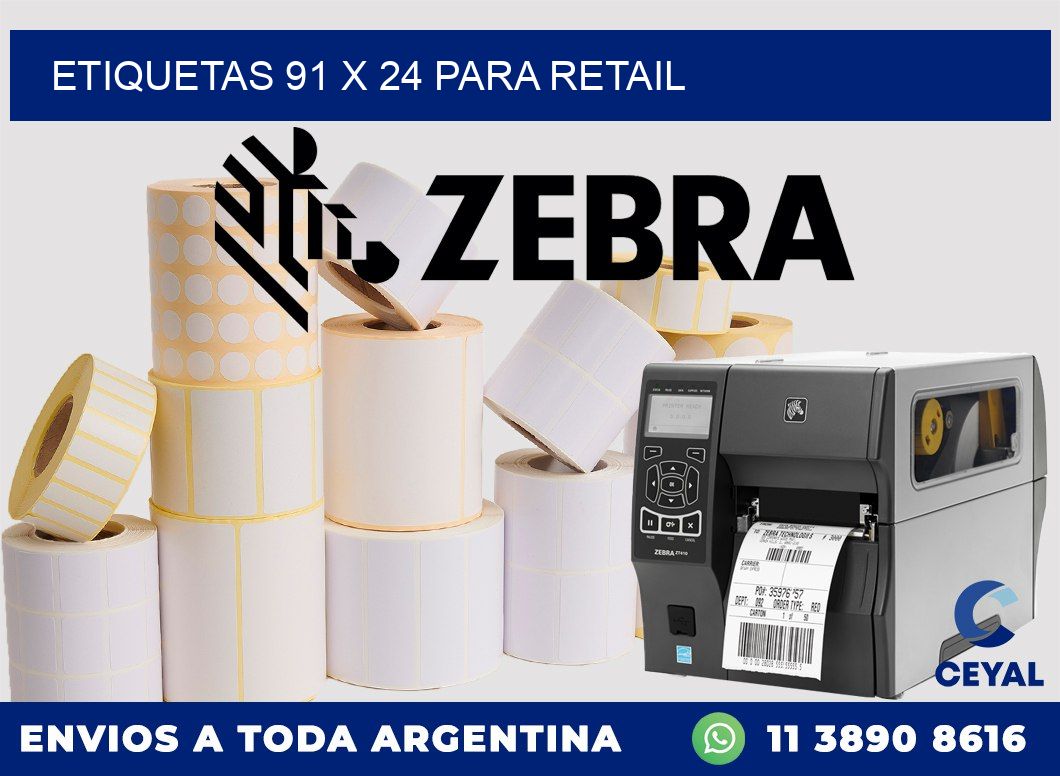 ETIQUETAS 91 x 24 PARA RETAIL