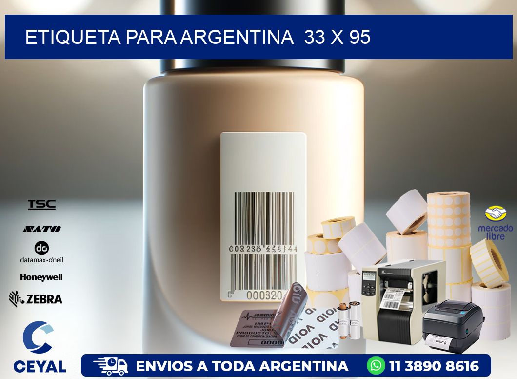 etiqueta para Argentina  33 x 95