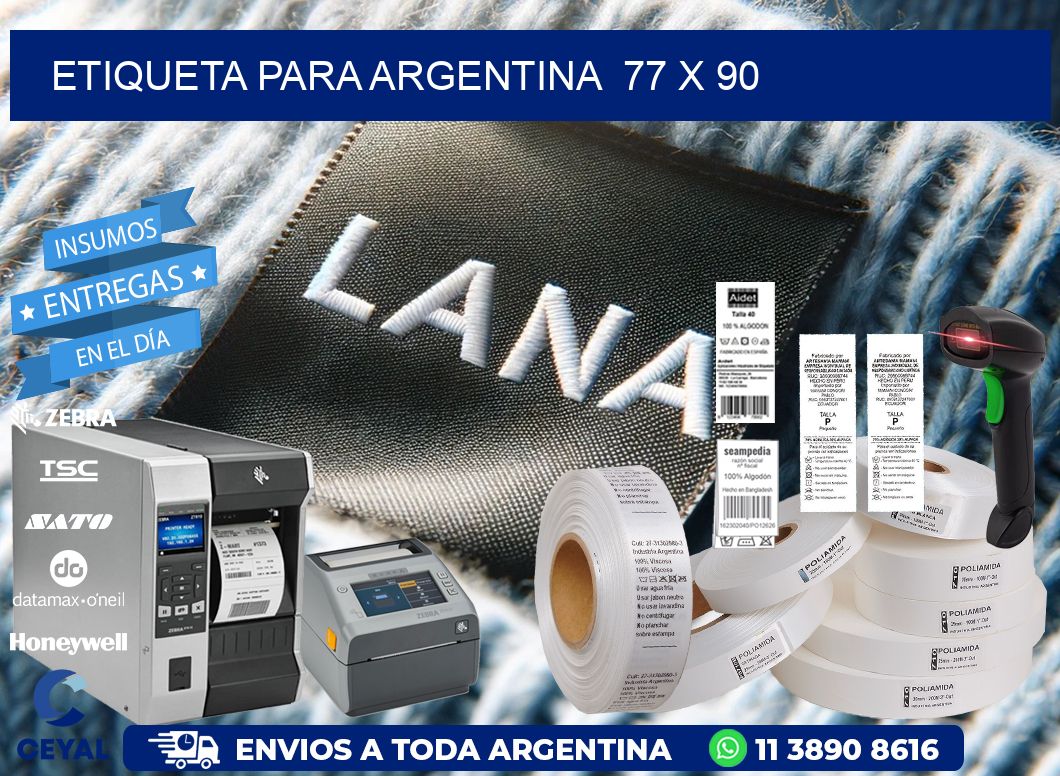 etiqueta para Argentina  77 x 90