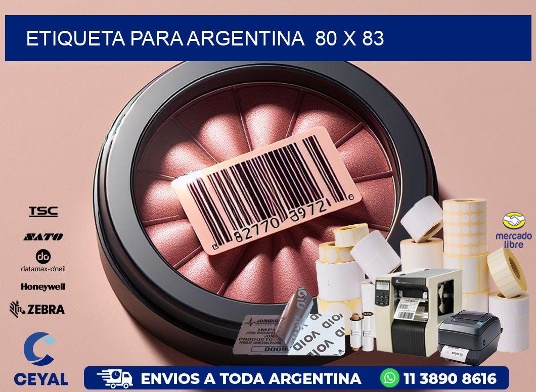 etiqueta para Argentina  80 x 83