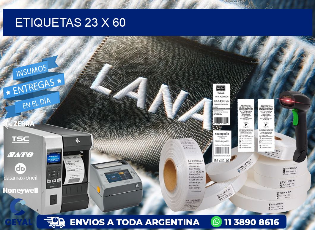etiquetas 23 x 60