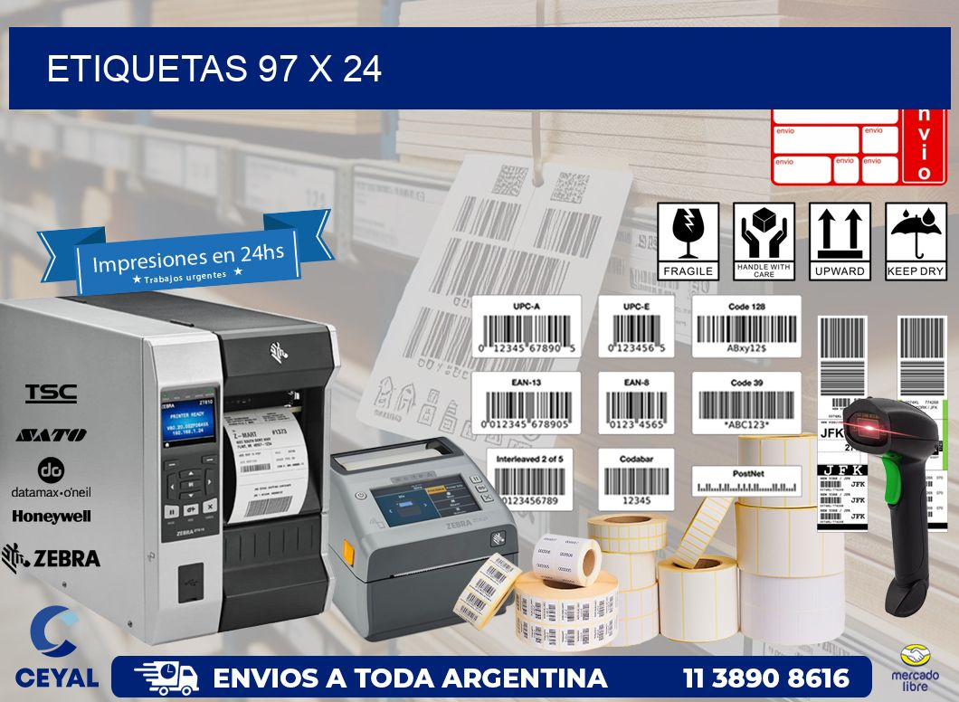 etiquetas 97 x 24