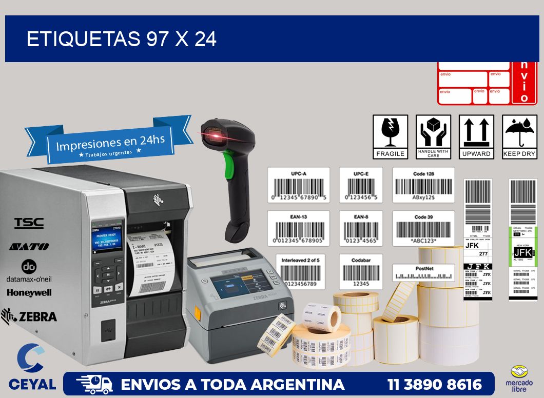 etiquetas 97 x 24
