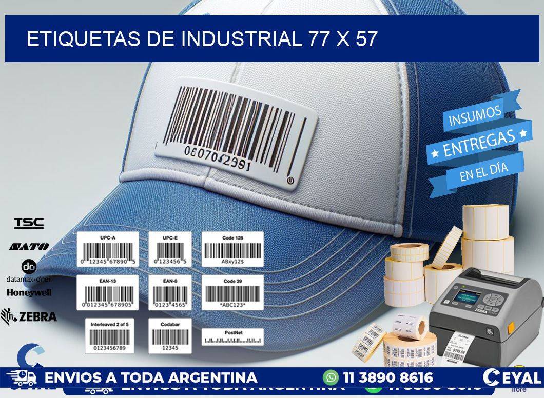 etiquetas de industrial 77 x 57