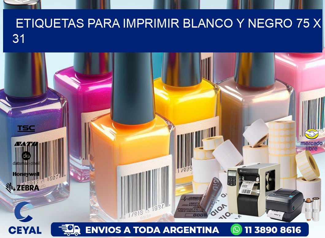 etiquetas para imprimir blanco y negro 75 x 31