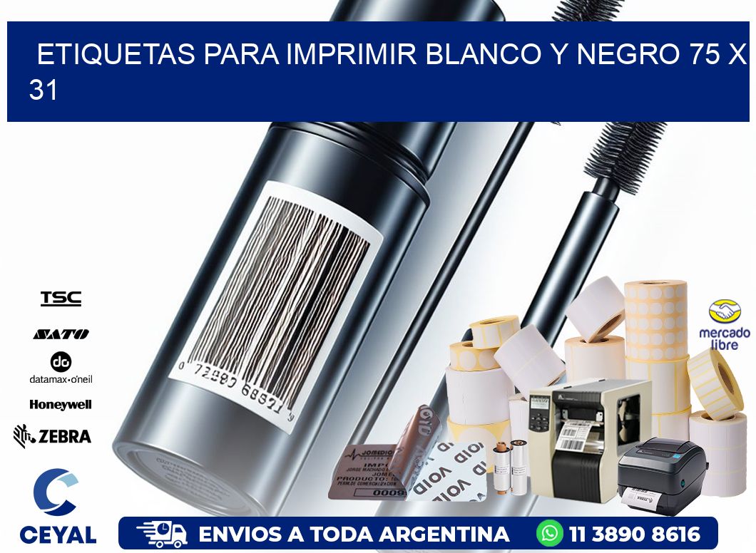 etiquetas para imprimir blanco y negro 75 x 31
