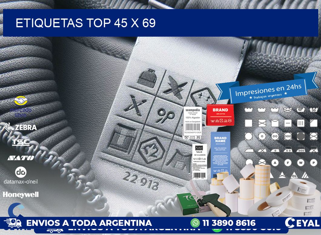 etiquetas top 45 x 69