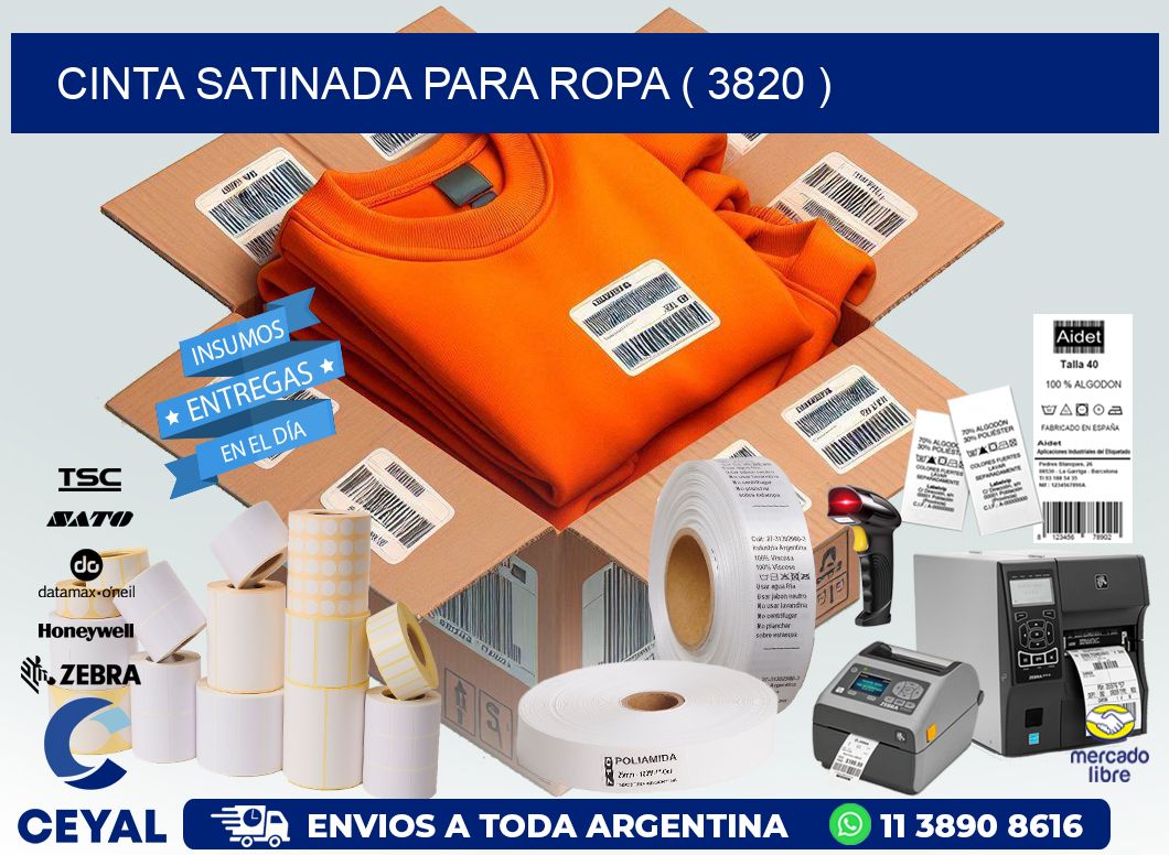 CINTA SATINADA PARA ROPA ( 3820 )
