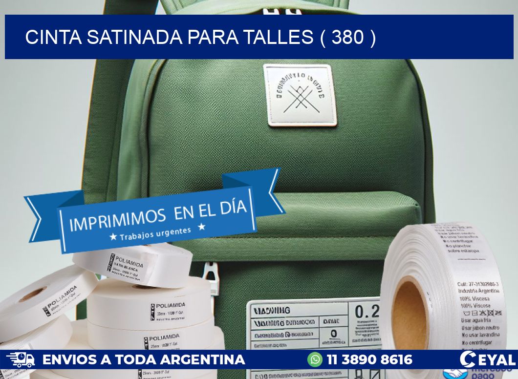 CINTA SATINADA PARA TALLES ( 380 )