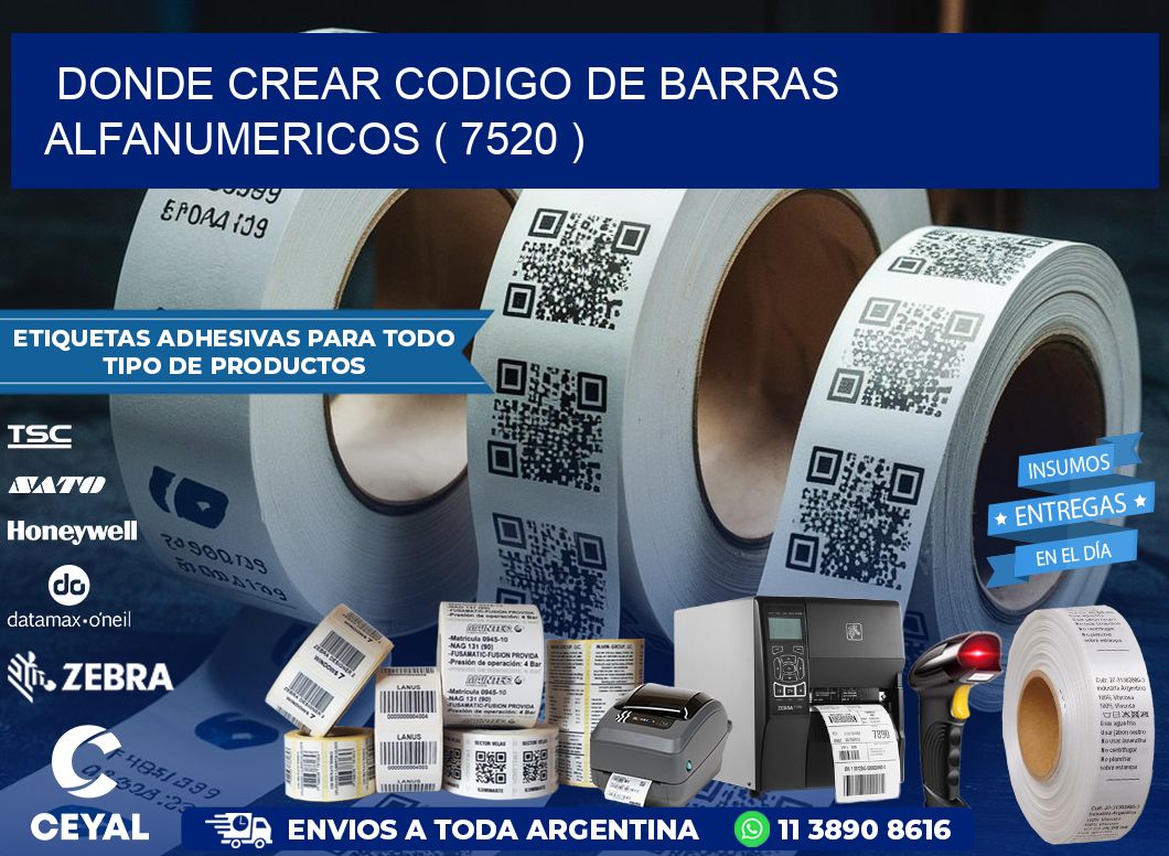 DONDE CREAR CODIGO DE BARRAS ALFANUMERICOS ( 7520 )