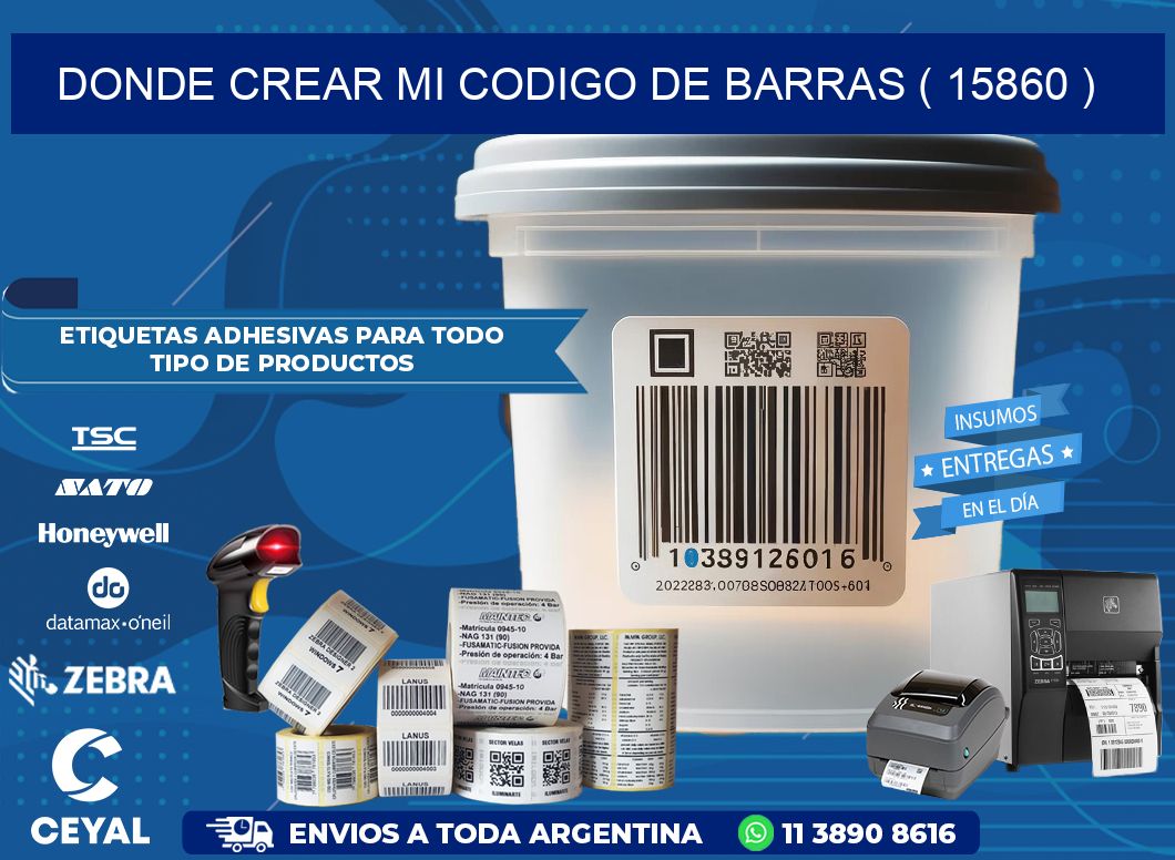DONDE CREAR MI CODIGO DE BARRAS ( 15860 )