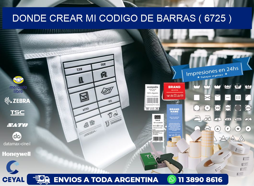 DONDE CREAR MI CODIGO DE BARRAS ( 6725 )