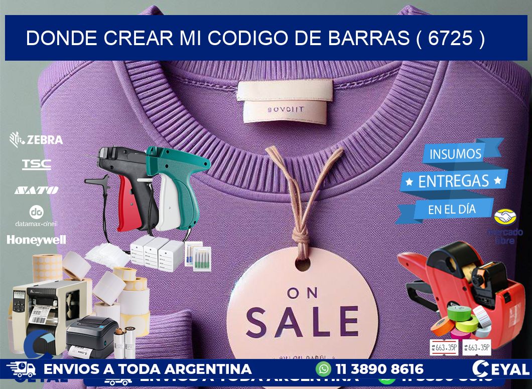 DONDE CREAR MI CODIGO DE BARRAS ( 6725 )