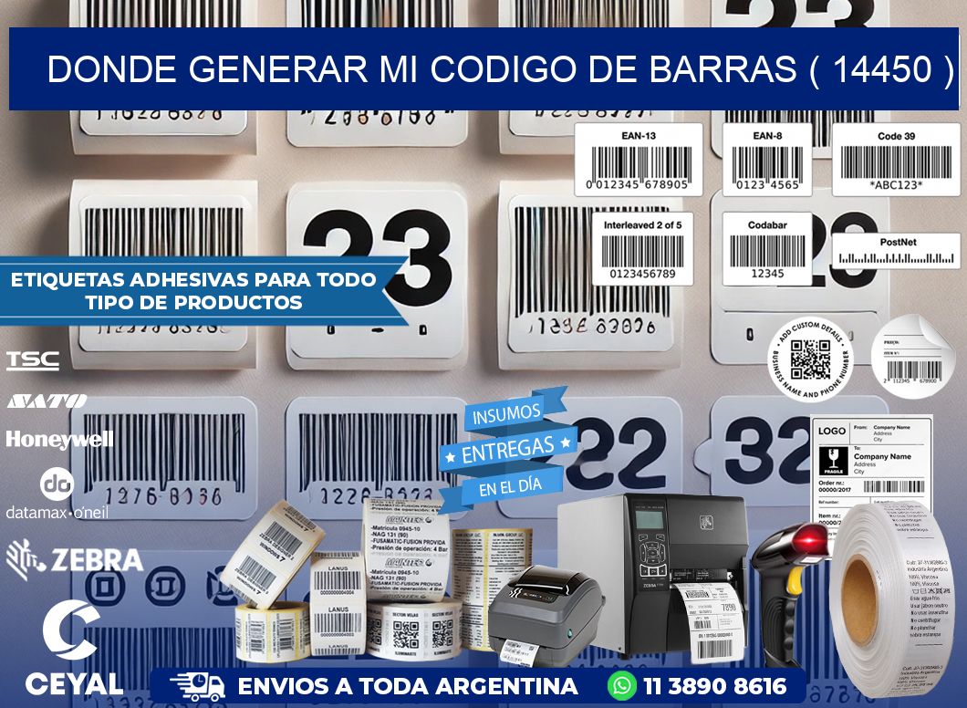 DONDE GENERAR MI CODIGO DE BARRAS ( 14450 )