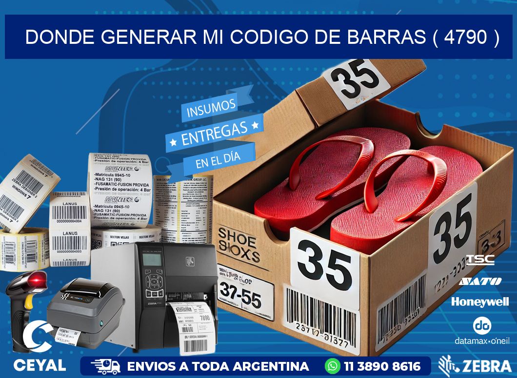 DONDE GENERAR MI CODIGO DE BARRAS ( 4790 )