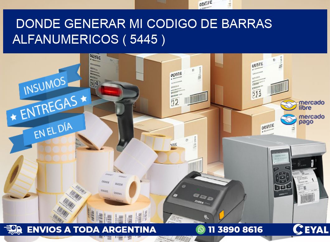 DONDE GENERAR MI CODIGO DE BARRAS ALFANUMERICOS ( 5445 )