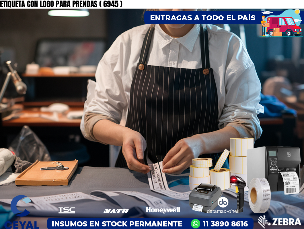 ETIQUETA CON LOGO PARA PRENDAS ( 6945 )