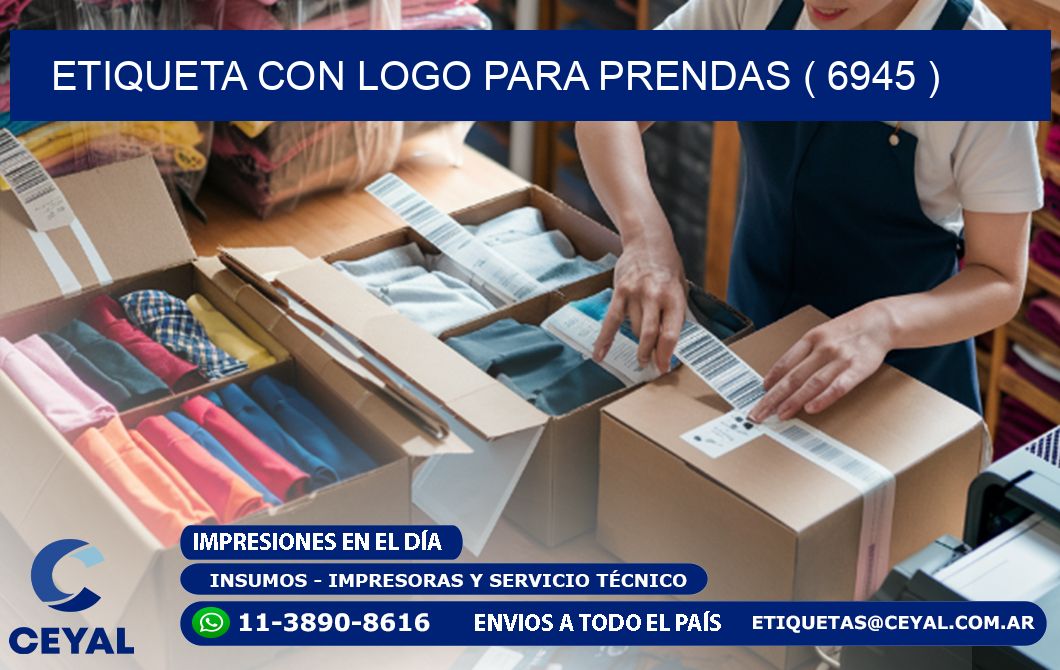 ETIQUETA CON LOGO PARA PRENDAS ( 6945 )