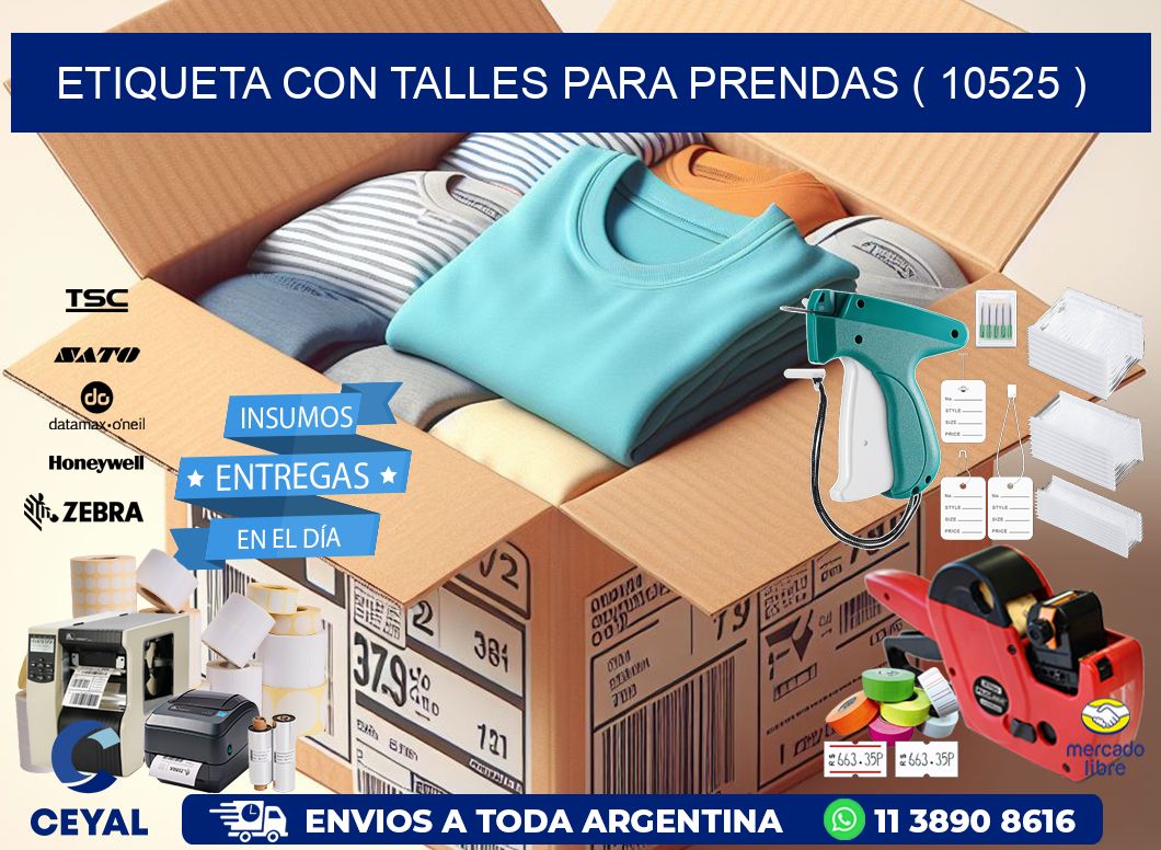 ETIQUETA CON TALLES PARA PRENDAS ( 10525 )